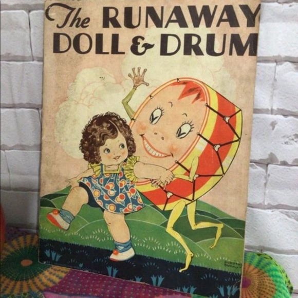 ANTIQUE The Runaway Doll & Drum By Bert Delevy Antique First Edition 1920's - Picture 1 of 10